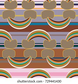 Rainbow seamless pattern. Rainbows design for textile, interior design, linens, etc. Cute abstract kids background.