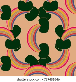 Rainbow seamless pattern. Rainbows design for textile, interior design, linens, etc. Cute abstract kids background.