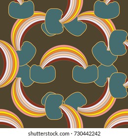 Rainbow seamless pattern. Rainbows design for textile, interior design, linens, etc. Cute abstract kids background.