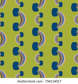 Rainbow seamless pattern. Rainbows design for textile, interior design, linens, etc. Cute abstract kids background.
