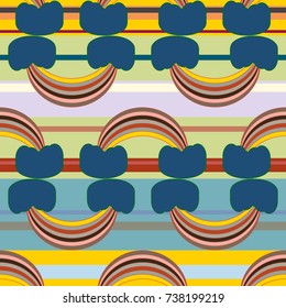 Rainbow seamless pattern. Rainbows design for textile, interior design, linens, etc. Cute abstract kids background.