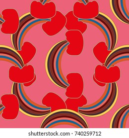 Rainbow seamless pattern. Rainbows design for textile, interior design, linens, etc. Cute abstract kids background.