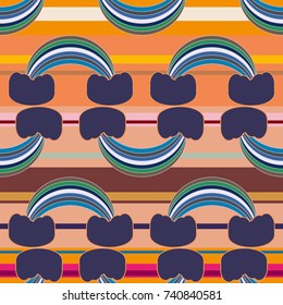 Rainbow seamless pattern. Rainbows design for textile, interior design, linens, etc. Cute abstract kids background.