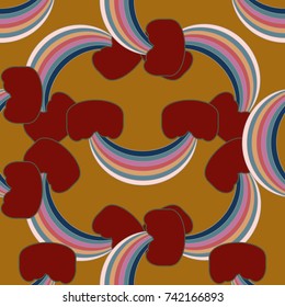 Rainbow seamless pattern. Rainbows design for textile, interior design, linens, etc. Cute abstract kids background.