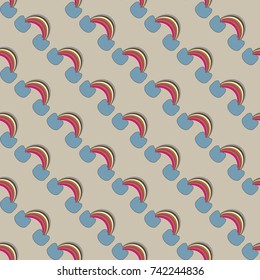 Rainbow seamless pattern. Rainbows design for textile, interior design, linens, etc. Cute abstract kids background.