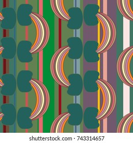 Rainbow seamless pattern. Rainbows design for textile, interior design, linens, etc. Cute abstract kids background.