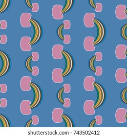 Rainbow seamless pattern. Rainbows design for textile, interior design, linens, etc. Cute abstract kids background.