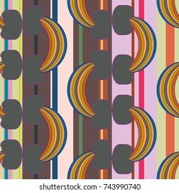 Rainbow seamless pattern. Rainbows design for textile, interior design, linens, etc. Cute abstract kids background.