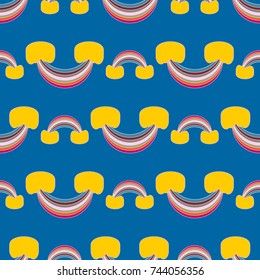 Rainbow seamless pattern. Rainbows design for textile, interior design, linens, etc. Cute abstract kids background.