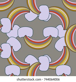 Rainbow seamless pattern. Rainbows design for textile, interior design, linens, etc. Cute abstract kids background.