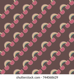 Rainbow seamless pattern. Rainbows design for textile, interior design, linens, etc. Cute abstract kids background.