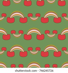 Rainbow seamless pattern. Rainbows design for textile, interior design, linens, etc. Cute abstract kids background.