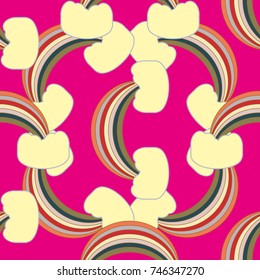Rainbow seamless pattern. Rainbows design for textile, interior design, linens, etc. Cute abstract kids background.