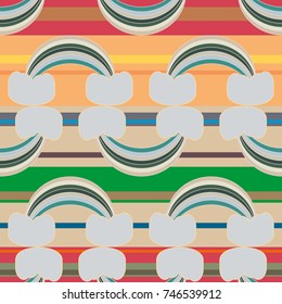 Rainbow seamless pattern. Rainbows design for textile, interior design, linens, etc. Cute abstract kids background.