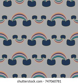Rainbow seamless pattern. Rainbows design for textile, interior design, linens, etc. Cute abstract kids background.