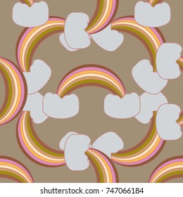 Rainbow seamless pattern. Rainbows design for textile, interior design, linens, etc. Cute abstract kids background.