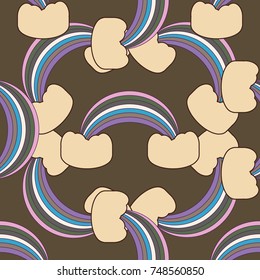 Rainbow seamless pattern. Rainbows design for textile, interior design, linens, etc. Cute abstract kids background.