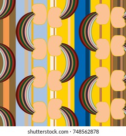 Rainbow seamless pattern. Rainbows design for textile, interior design, linens, etc. Cute abstract kids background.