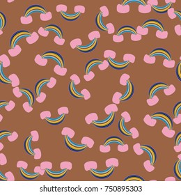 Rainbow seamless pattern. Rainbows design for textile, interior design, linens, etc. Cute abstract kids background.