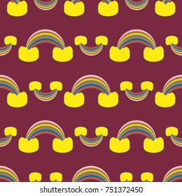 Rainbow seamless pattern. Rainbows design for textile, interior design, linens, etc. Cute abstract kids background.