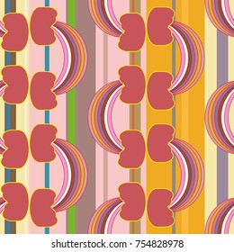 Rainbow seamless pattern. Rainbows design for textile, interior design, linens, etc. Cute abstract kids background.