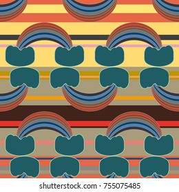 Rainbow seamless pattern. Rainbows design for textile, interior design, linens, etc. Cute abstract kids background.