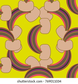 Rainbow seamless pattern. Rainbows design for textile, interior design, linens, etc. Cute abstract kids background.