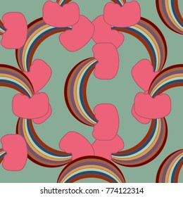 Rainbow seamless pattern. Rainbows design for textile, interior design, linens, etc. Cute abstract kids background.
