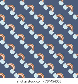 Rainbow seamless pattern. Rainbows design for textile, interior design, linens, etc. Cute abstract kids background.