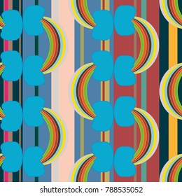 Rainbow seamless pattern. Rainbows design for textile, interior design, linens, etc. Cute abstract kids background.
