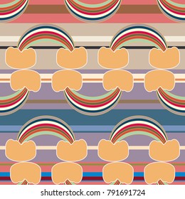 Rainbow seamless pattern. Rainbows design for textile, interior design, linens, etc. Cute abstract kids background.
