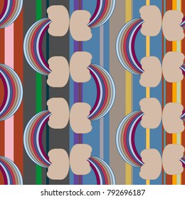 Rainbow seamless pattern. Rainbows design for textile, interior design, linens, etc. Cute abstract kids background.