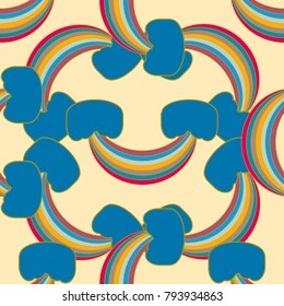 Rainbow seamless pattern. Rainbows design for textile, interior design, linens, etc. Cute abstract kids background.