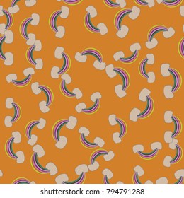 Rainbow seamless pattern. Rainbows design for textile, interior design, linens, etc. Cute abstract kids background.