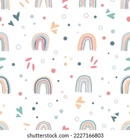  rainbow seamless pattern in scandinavian style