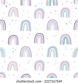  rainbow seamless pattern in scandinavian style