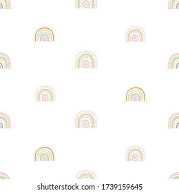 Rainbow seamless pattern. Vector kids background