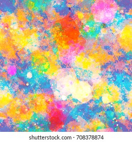 Rainbow Seamless texture from blots and stains. Abstract vector background for web page, banners, fabric, home decor, wrapping 