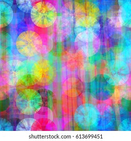 Rainbow nahtlose Textur aus Kreisen und Streifen. 