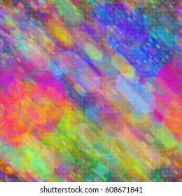 Rainbow seamless texture from geometric shapes. Dynamic texture. Abstract vector pattern for fabric, wrapping, home decor. Watercolor effect