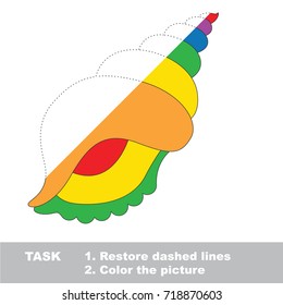 Rainbow Seashell. Dot to dot educational game for kids.