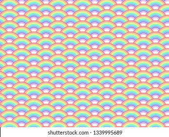rainbow seigaiha pattern