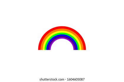 Rainbow in semi circle vintage design. The rainbow consist of 7 colour. Combination between seven colour of rainbow with white background.