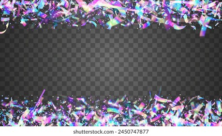 Rainbow Serpentine. 3d Concept. Disco Abstract Backdrop. Falling Banner. Purple Laser Effect. Modern Poster. Iridescent Sparkle. Carnaval Confetti. Blue Rainbow Serpentine