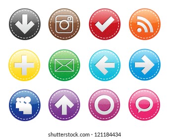Rainbow Set of Textured Icons