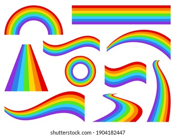 Rainbow set vector design illustration isoalted on white background