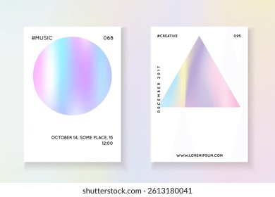 Rainbow Shape. Chrome Vector. Hologram Background. Holographic Pattern. Blue Pearlescent Label. Memphis Screen. Colourful Prism Brochure. Violet Rainbow Shape
