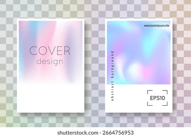 Rainbow Shape. Color Texture. Pink Iridescent Flyer. Pastel Concept. Plastic Design. Isolated White Brochure. 1980 Presentation. Blue Rainbow Shape