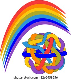 rainbow in the shape of curves	
