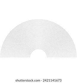 rainbow shape icon, semi-circle shape art line for decoration, halftone of geometric element
